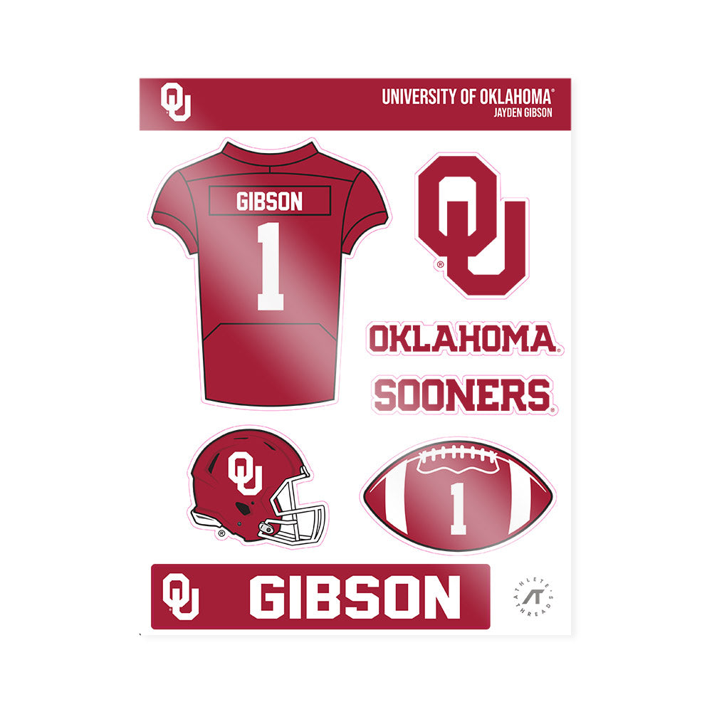 Oklahoma - NCAA Football : Jayden Gibson - Sticker Sheet-0