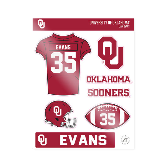 Oklahoma - NCAA Football : Liam Evans - Sticker Sheet-0