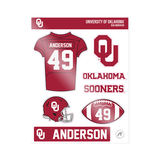 Oklahoma - NCAA Football : Ben Anderson - Sticker Sheet-0