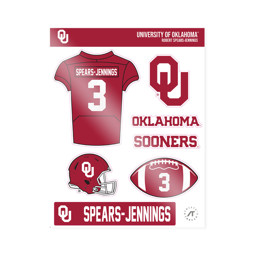 Oklahoma - NCAA Football : Robert Spears-Jennings - Sticker Sheet-0