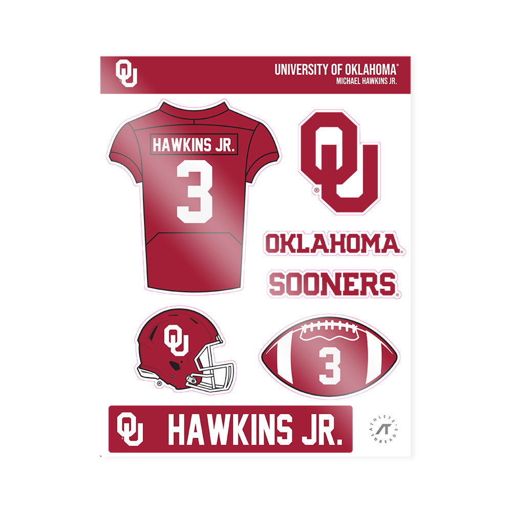 Oklahoma - NCAA Football : Michael Hawkins Jr. - Sticker Sheet-0