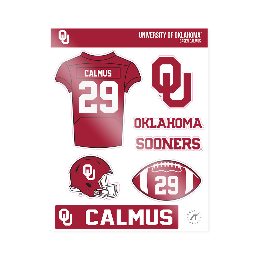 Oklahoma - NCAA Football : Casen Calmus - Sticker Sheet-0