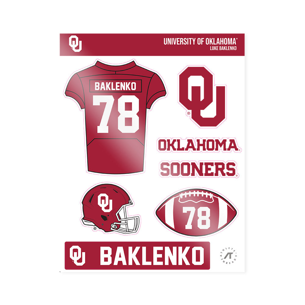 Oklahoma - NCAA Football : Luke Baklenko - Sticker Sheet-0