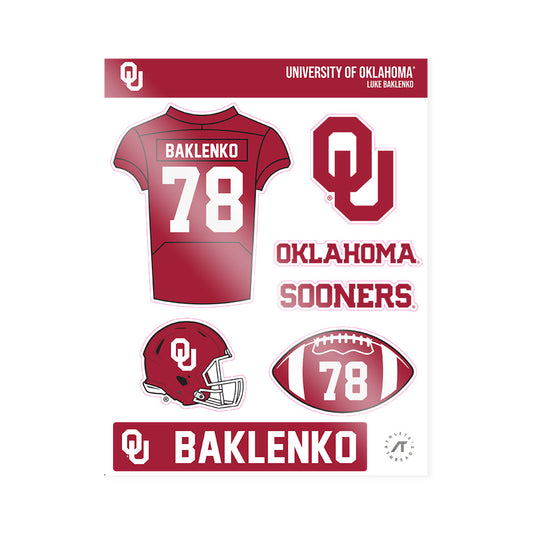 Oklahoma - NCAA Football : Luke Baklenko - Sticker Sheet-0