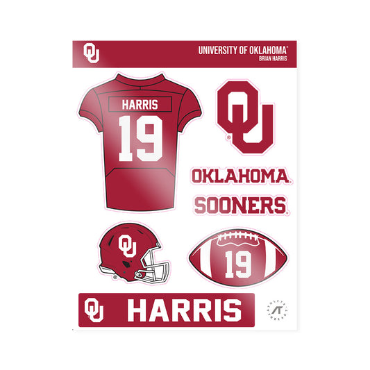 Oklahoma - NCAA Football : Brian Harris - Sticker Sheet-0