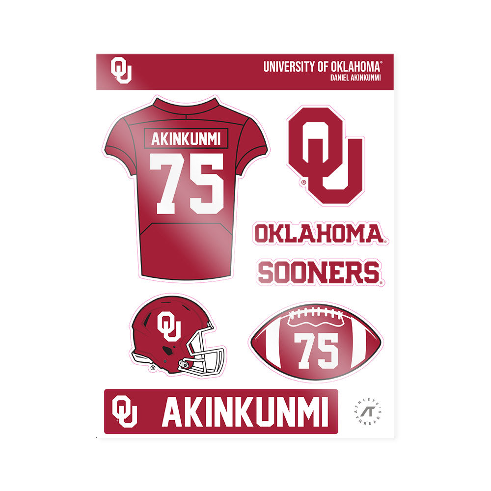 Oklahoma - NCAA Football : Daniel Akinkunmi - Sticker Sheet-0