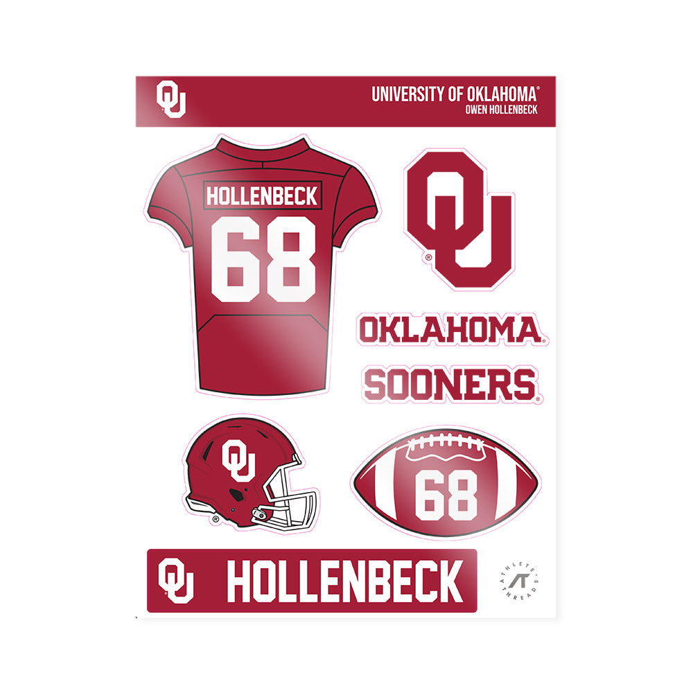 Oklahoma - NCAA Football : Owen Hollenbeck - Sticker Sheet-0