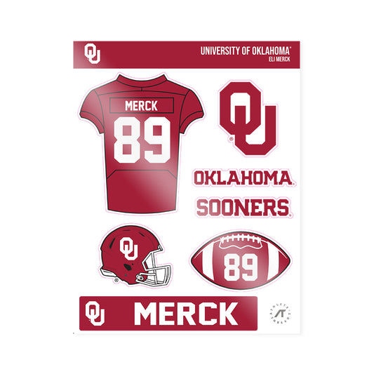 Oklahoma - NCAA Football : Eli Merck - Sticker Sheet-0