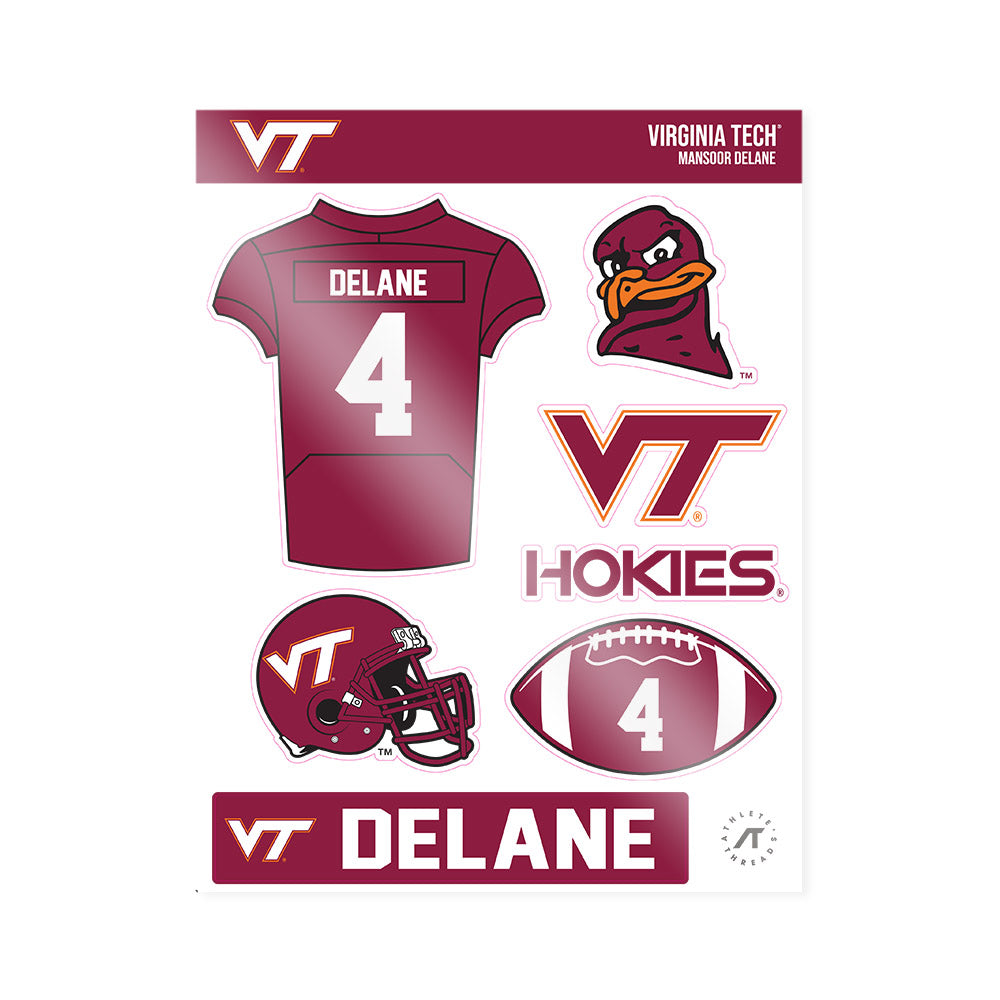 Virginia Tech - NCAA Football : Mansoor Delane - Sticker Sheet-0