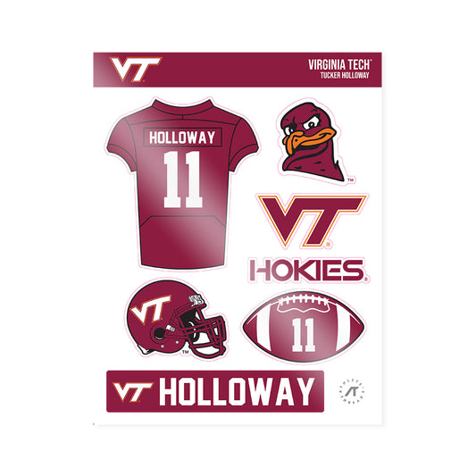Virginia Tech - NCAA Football : Tucker Holloway - Sticker Sheet-0