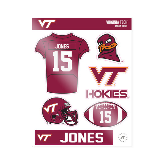 Virginia Tech - NCAA Football : Jaylen Jones - Sticker Sheet-0