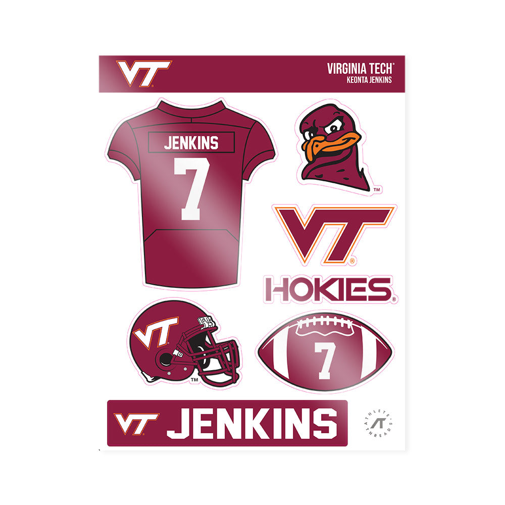 Virginia Tech - NCAA Football : Keonta Jenkins - Sticker Sheet-0