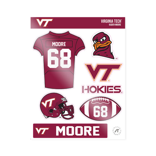 Virginia Tech - NCAA Football : Kaden Moore - Sticker Sheet-0