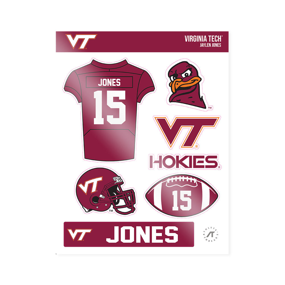 Virginia Tech - NCAA Football : Jaylen Jones - Sticker Sheet-0