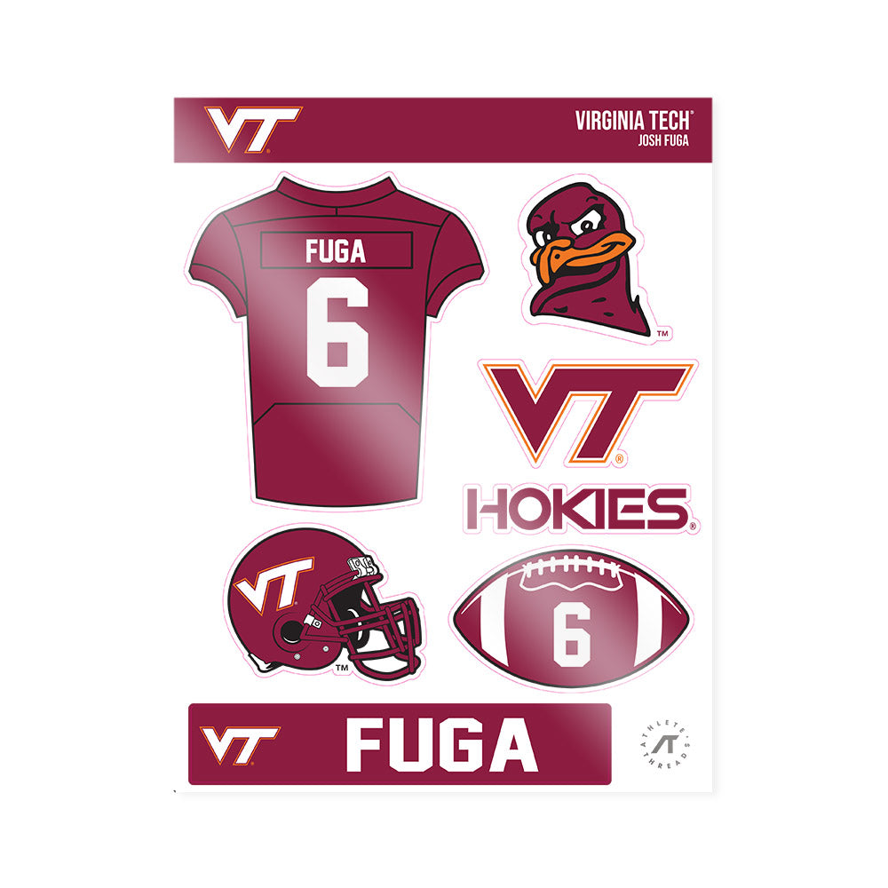 Virginia Tech - NCAA Football : Josh Fuga - Sticker Sheet-0