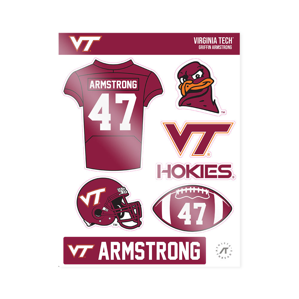 Virginia Tech - NCAA Football : Griffin Armstrong - Sticker Sheet-0