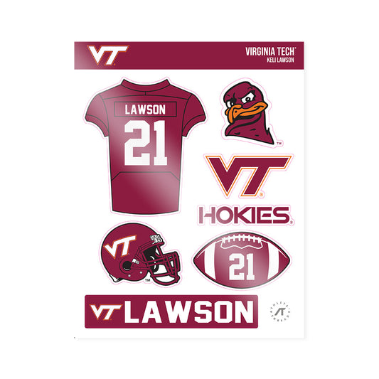 Virginia Tech - NCAA Football : Keli Lawson - Sticker Sheet-0
