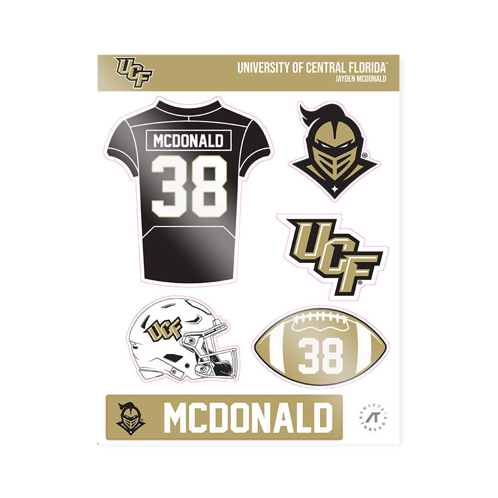 Central Florida - NCAA Football : Jayden McDonald - Sticker Sheet-0