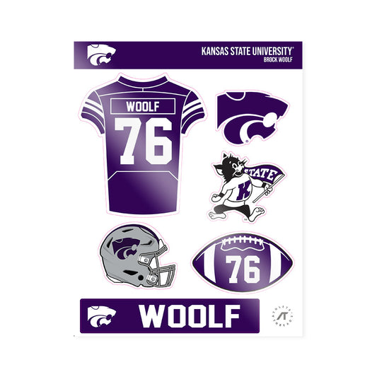 Kansas State - NCAA Football : Brock Woolf - Sticker Sheet-0