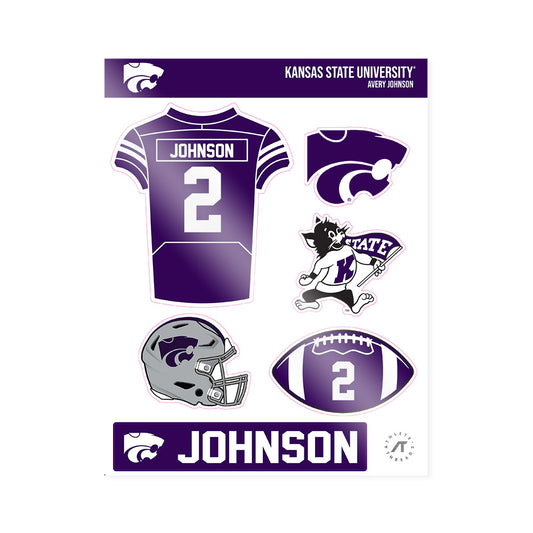 Kansas State - NCAA Football : Avery Johnson - Sticker Sheet-0