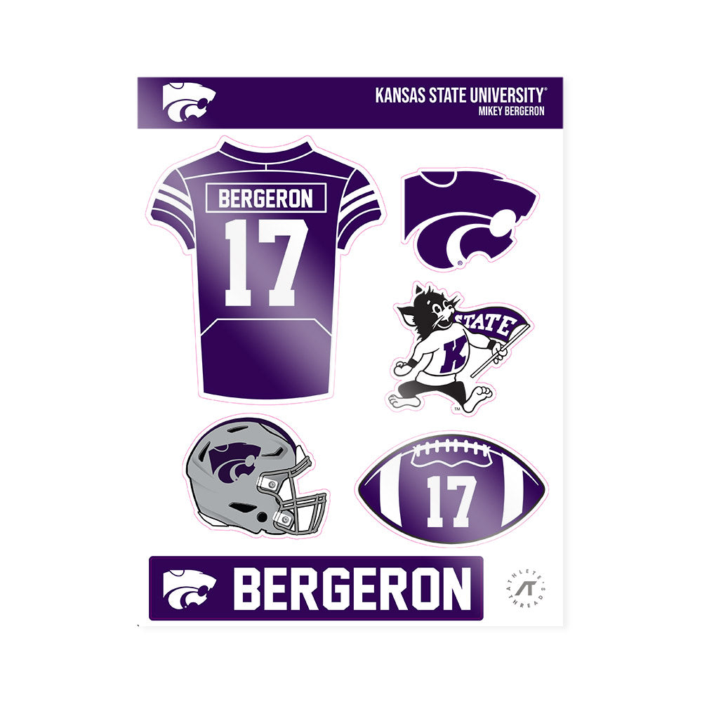 Kansas State - NCAA Football : Mikey Bergeron - Sticker Sheet-0