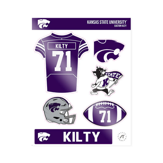 Kansas State - NCAA Football : Easton Kilty - Sticker Sheet-0