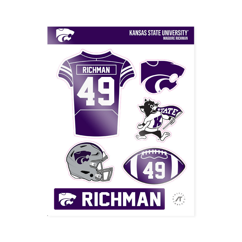 Kansas State - NCAA Football : Maguire Richman - Sticker Sheet-0
