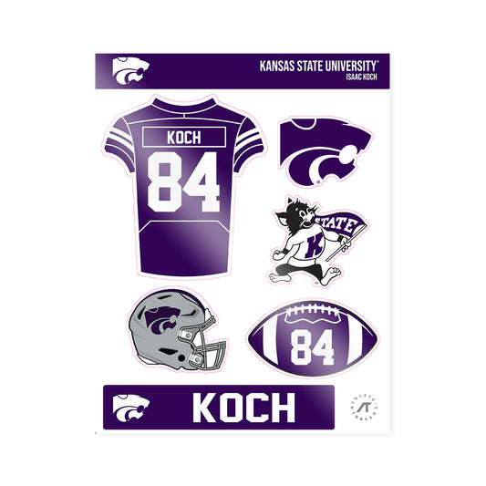 Kansas State - NCAA Football : Isaac Koch - Sticker Sheet-0