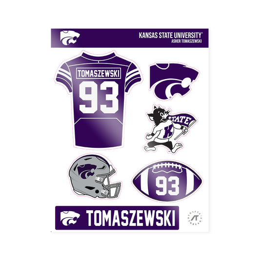 Kansas State - NCAA Football : Asher Tomaszewski - Sticker Sheet-0