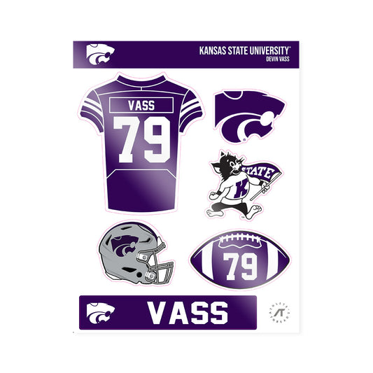 Kansas State - NCAA Football : Devin Vass - Sticker Sheet-0