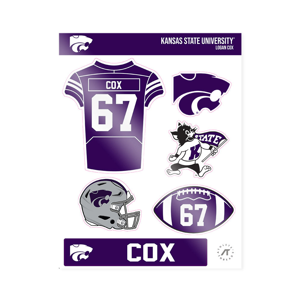 Kansas State - NCAA Football : Logan Cox - Sticker Sheet-0