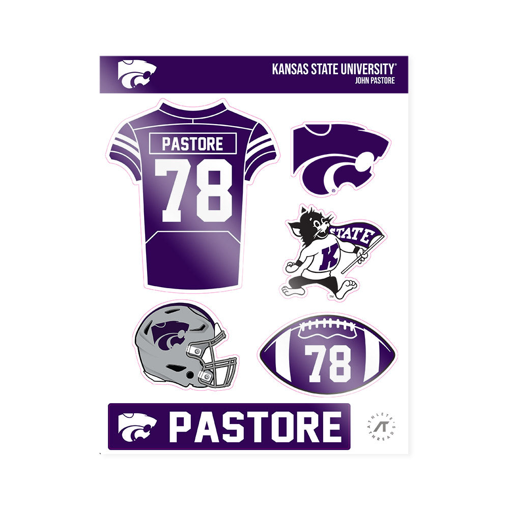 Kansas State - NCAA Football : John Pastore - Sticker Sheet-0