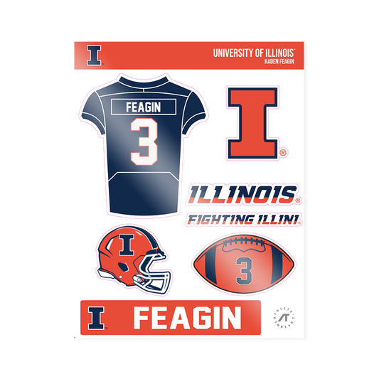 Illinois - NCAA Football : Kaden Feagin - Sticker Sheet-0