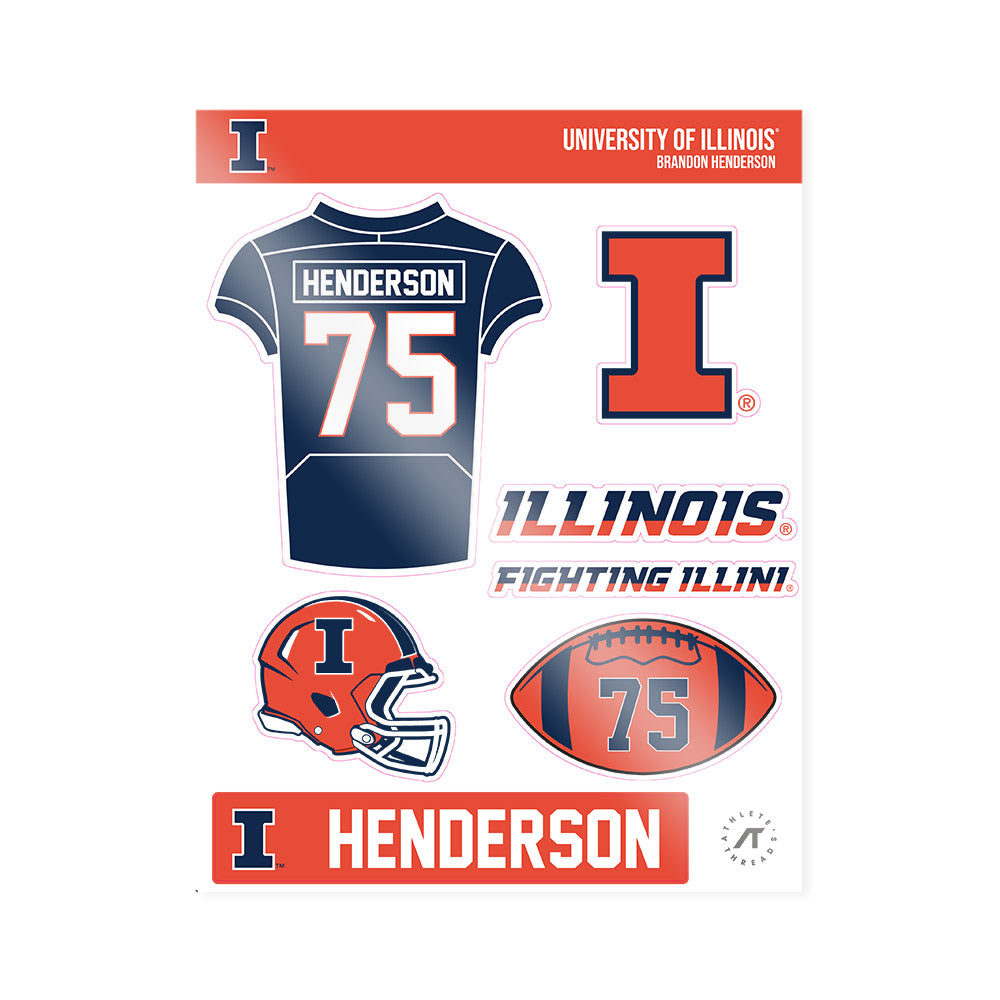 Illinois - NCAA Football : Brandon Henderson - Sticker Sheet-0