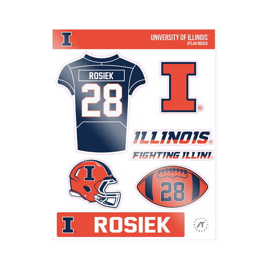 Illinois - NCAA Football : Dylan Rosiek - Sticker Sheet-0