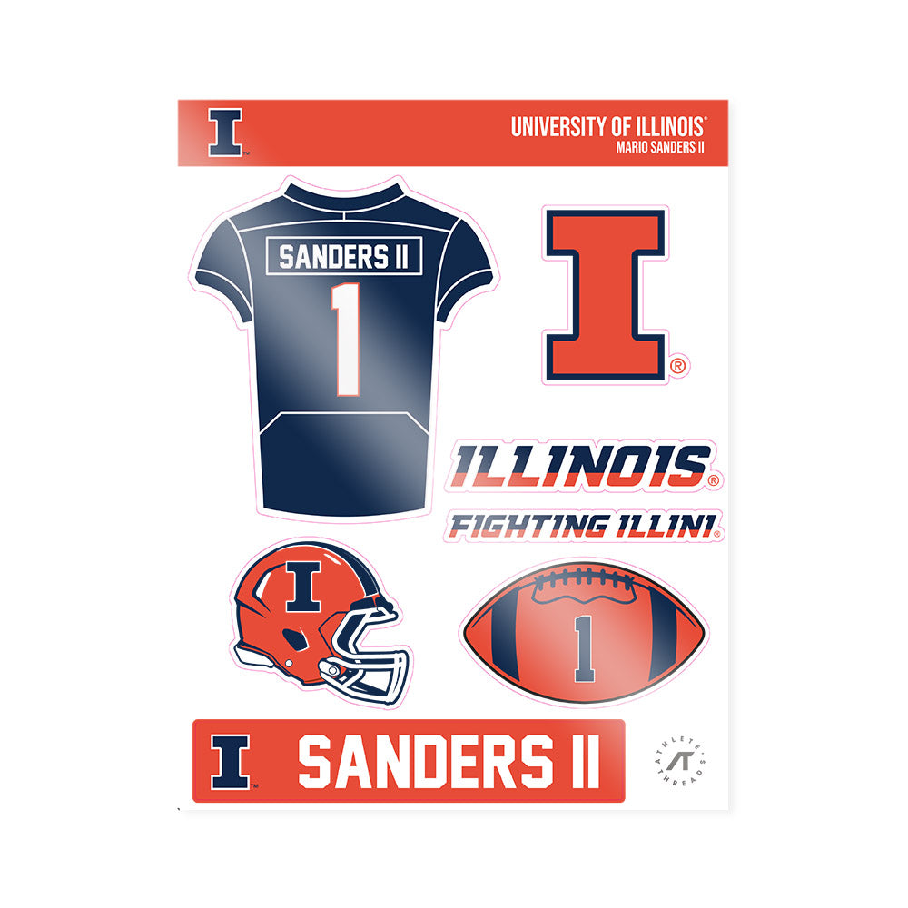 Illinois - NCAA Football : Mario Sanders II - Sticker Sheet-0