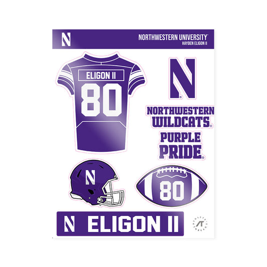 Northwestern - NCAA Football : Hayden Eligon II - Sticker Sheet-0