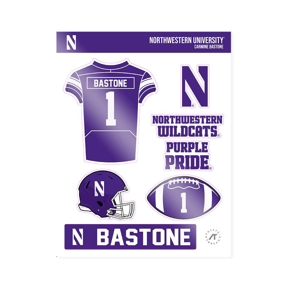 Northwestern - NCAA Football : Carmine Bastone - Sticker Sheet-0