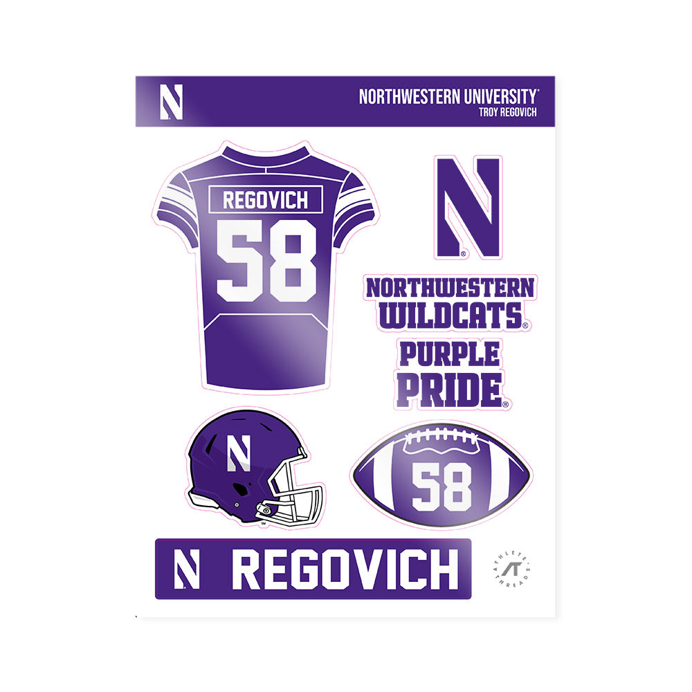 Northwestern - NCAA Football : Troy Regovich - Sticker Sheet-0