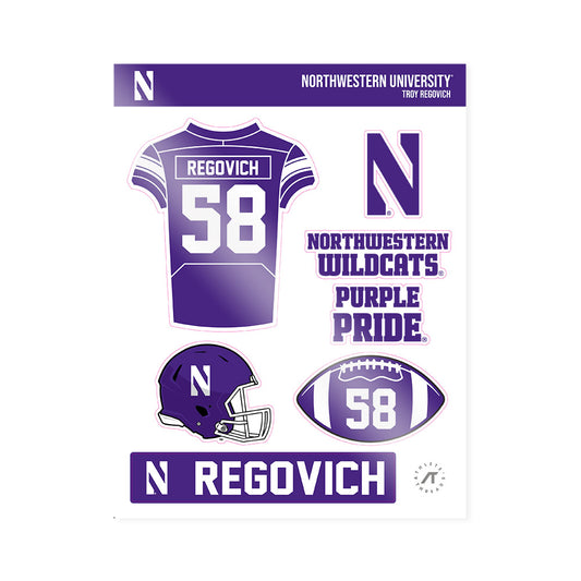 Northwestern - NCAA Football : Troy Regovich - Sticker Sheet-0
