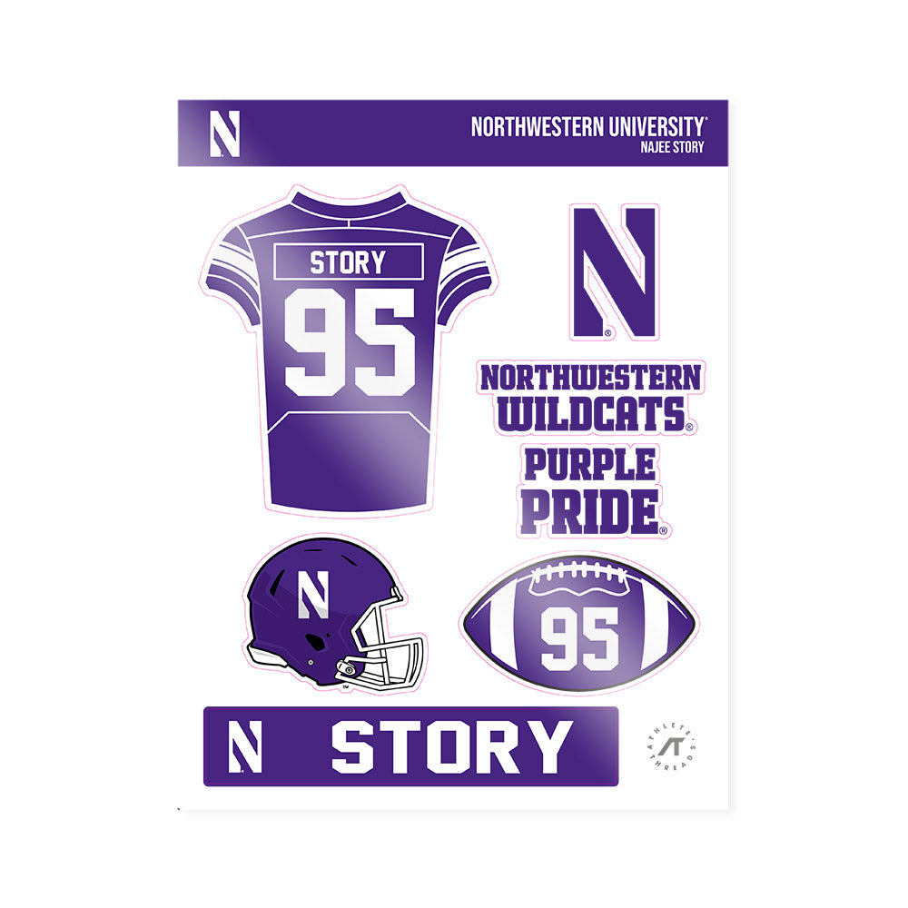 Northwestern - NCAA Football : Najee Story - Sticker Sheet-0