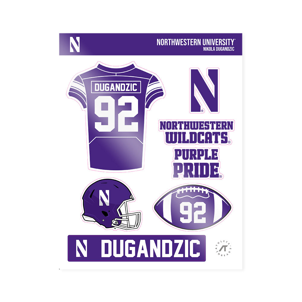 Northwestern - NCAA Football : Nikola Dugandzic - Sticker Sheet-0