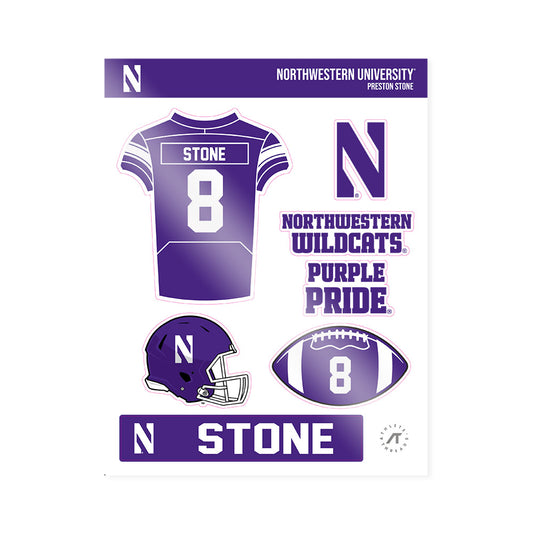 Northwestern - NCAA Football : Preston Stone - Sticker Sheet-0