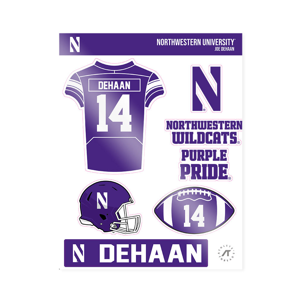 Northwestern - NCAA Football : Joe DeHaan - Sticker Sheet-0