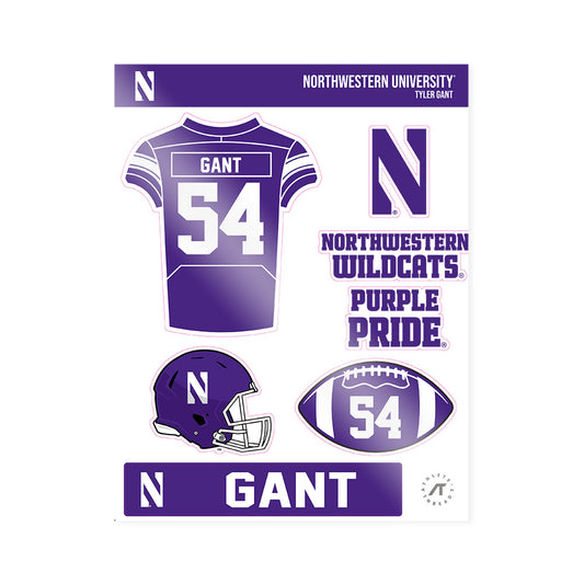 Northwestern - NCAA Football : Tyler Gant - Sticker Sheet-0