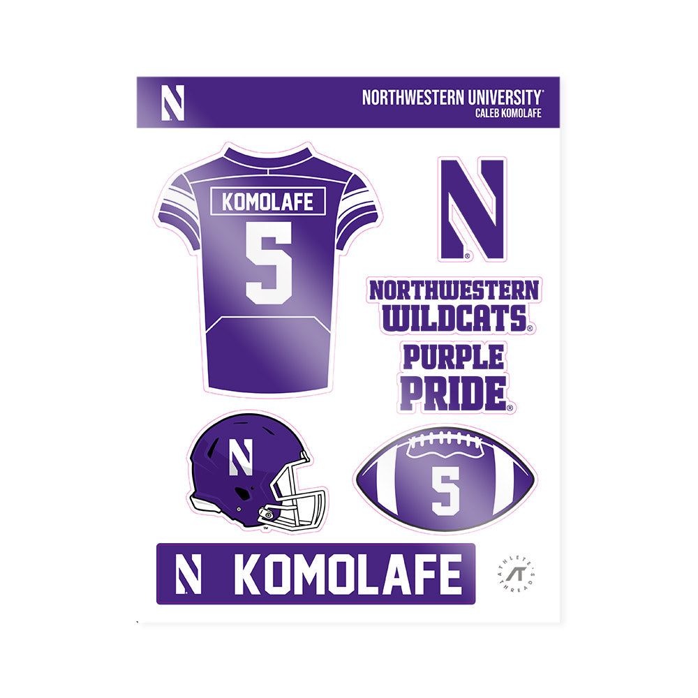Northwestern - NCAA Football : Caleb Komolafe - Sticker Sheet-0