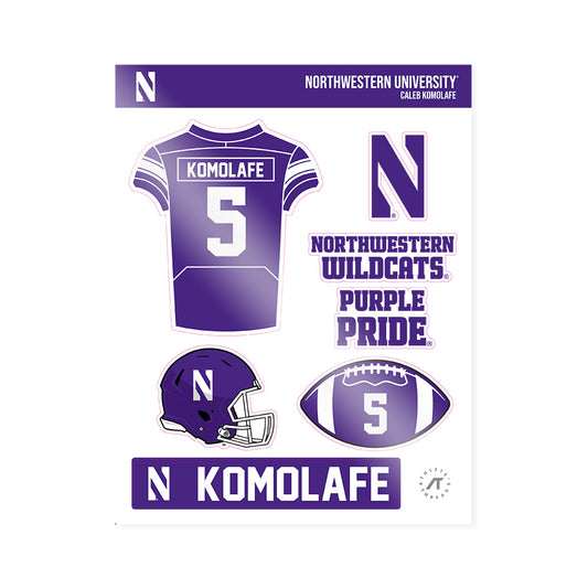 Northwestern - NCAA Football : Caleb Komolafe - Sticker Sheet-0