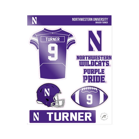 Northwestern - NCAA Football : Braden Turner - Sticker Sheet-0