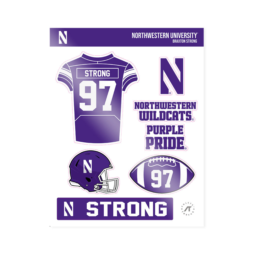 Northwestern - NCAA Football : Braxton Strong - Sticker Sheet-0