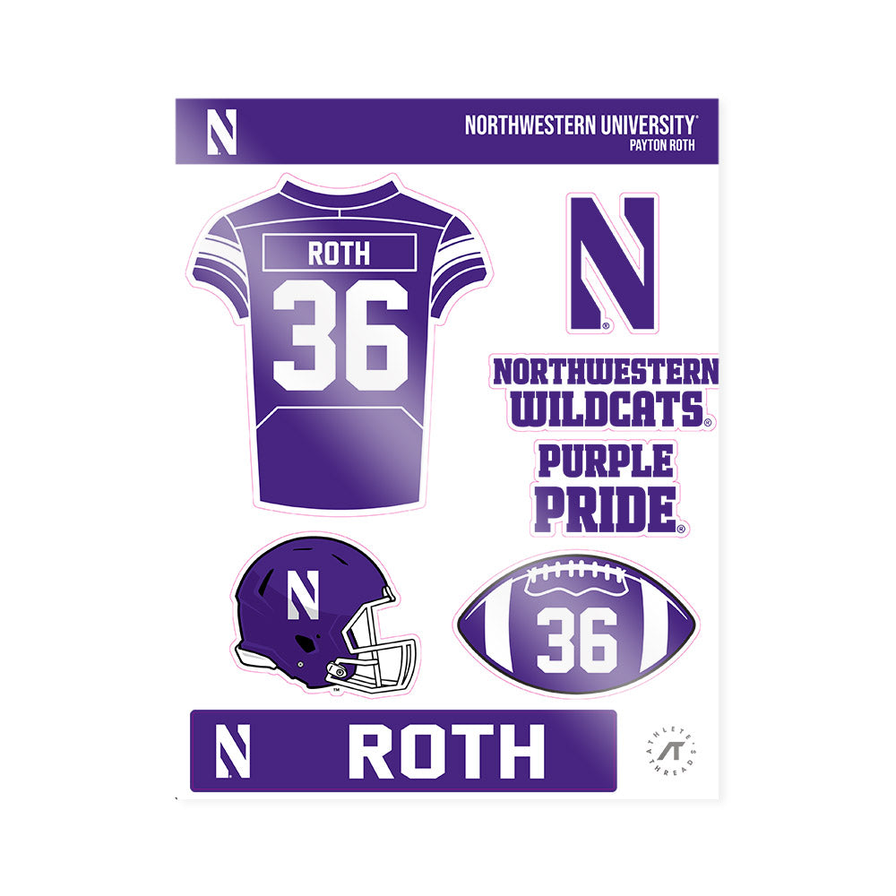 Northwestern - NCAA Football : Payton Roth - Sticker Sheet-0